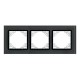 Минск Рамка 3-местная стеклянная черная EKF Basic  ERM-G-403-70  EKF