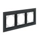 Минск Рамка 3-местная стеклянная черная EKF Basic  ERM-G-403-70  EKF