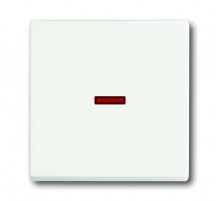 Клавиша для механизма 1-клавишного выкл./перекл./кнопки с красной линзой, серия solo/future, цвет белый бархат  1751-0-3033   2CKA001751A3033  ABB