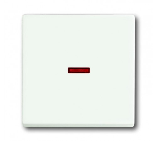 Клавиша для механизма 1-клавишного выкл./перекл./кнопки с красной линзой, серия solo/future, цвет белый бархат  1751-0-3033   2CKA001751A3033  ABB