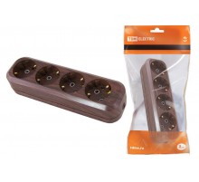 Колодка розеточная 4 гнезда 2П+3 16А 250В "Эко" (бук)   SQ1806-0065  TDM