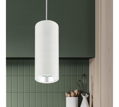 Светильник подвесной подсветка PL12 GX53 WH/SL под лампу GX53, алюминий, цвет белый+серебро (18/  Б0048543  ЭРА