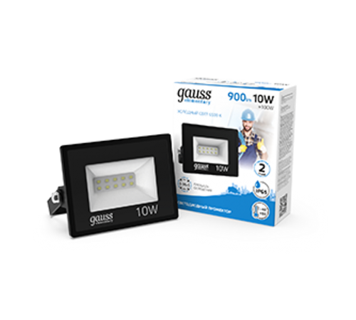 Прожектор светодиодный СДО LED 10Вт 6500К IP65 черный  613100310  Gauss