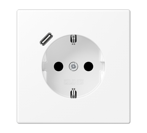 Розетка SCHUKO® с USB-зарядным устройством, тип С; термопласт; белый матовый LS1520-18CWWM Jung