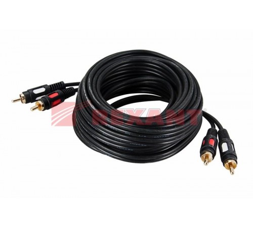 Шнур 2 RCA - 2 RCA, длина 3 метра, черный (GOLD)  17-0145  REXANT