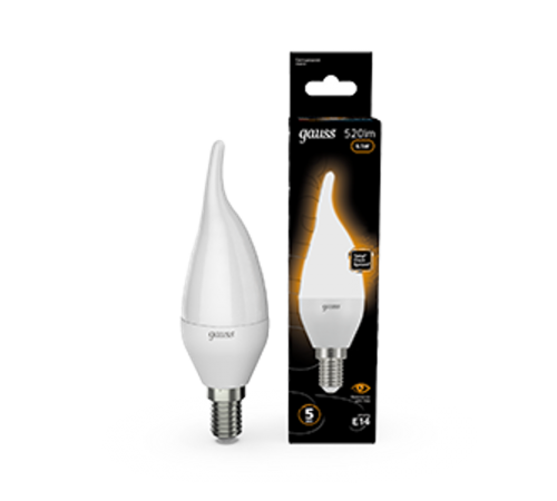 Лампа светодиодная LED 6,5Вт E14 220В 2700К свеча на ветру  104101107  Gauss