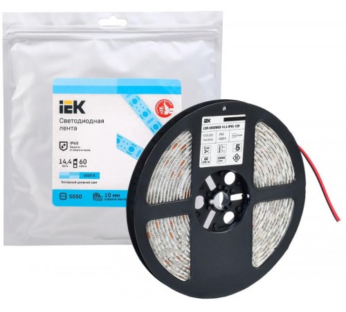 Лента светодиодная 5м LSR-5050W60-14,4-IP65-12В  LSR2-2-060-65-3-05  IEK
