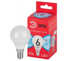 Лампа светодиодная RED LINE LED P45-6W-840-E14 R E14 6Вт шар нейтральный белый свет  Б0052443  ЭРА