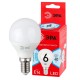 Лампа светодиодная RED LINE LED P45-6W-840-E14 R E14 6Вт шар нейтральный белый свет  Б0052443  ЭРА