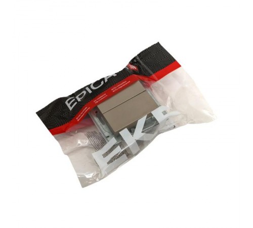 Механизм выключателя, двухклавишный, кнопочный, шампань Эпика  UP1-SWC-23 EKF