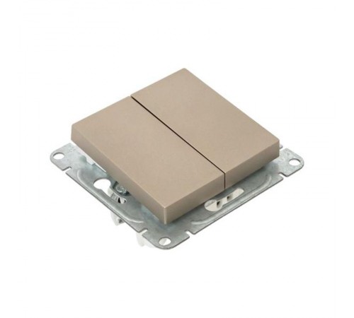 Механизм выключателя, двухклавишный, кнопочный, шампань Эпика  UP1-SWC-23 EKF