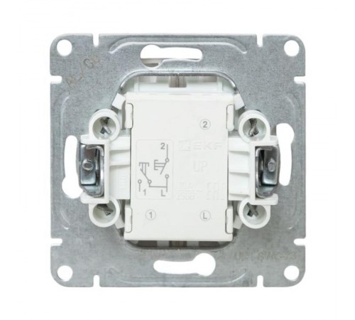 Механизм выключателя, двухклавишный, кнопочный, шампань Эпика  UP1-SWC-23 EKF