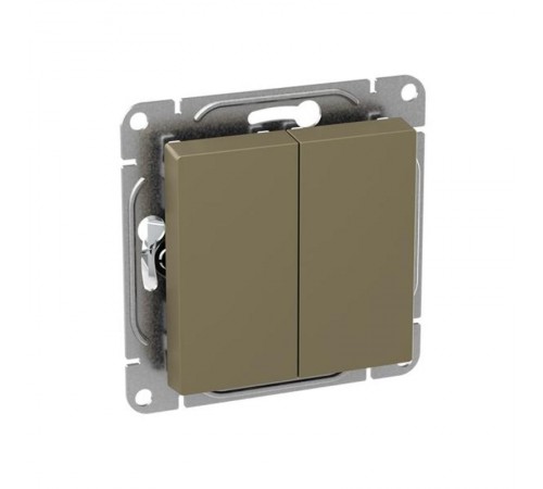 Механизм выключателя, двухклавишный, кнопочный, шампань Эпика  UP1-SWC-23 EKF