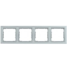BOLERO Q1 серебряный Рамка 4-местная квадратная РУ-4-БС  EMB42-K23-Q1  IEK