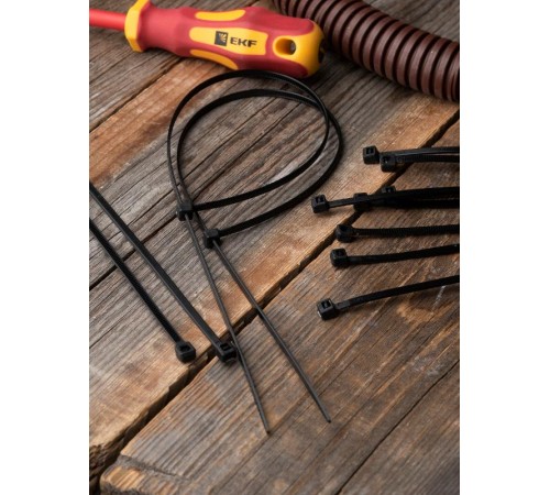 Хомут P6.6 стандартный (ч), 3.6x300 (100шт) FlexLock PROxima  plc-fl-ctsb-3.6x300  EKF