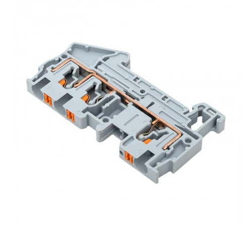 Клеммная колодка пружинная 4 Push-in 3 вывода серая PIT-4-3  EKF