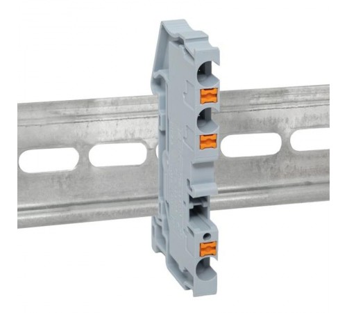 Клеммная колодка пружинная 4 Push-in 3 вывода серая PIT-4-3  EKF