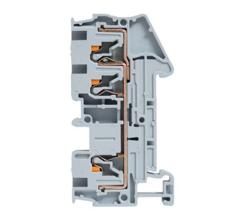 Клеммная колодка пружинная 4 Push-in 3 вывода серая PIT-4-3  EKF