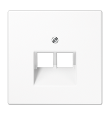 Крышка для двойных телефонных и компьютерных розеток (UAE), фиксация винтом; термопласт; белый; LS990  LS969-2UAWW  Jung