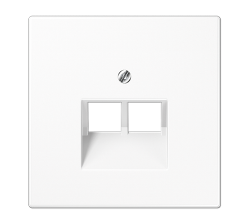 Крышка для двойных телефонных и компьютерных розеток (UAE), фиксация винтом; термопласт; белый; LS990  LS969-2UAWW  Jung