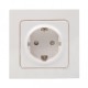 Стокгольм Розетка 1-местная с/з 16А белая с защ. штор. PROxima  EXR16-028-10  EKF