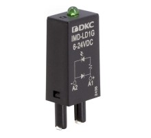 Модуль индикации и защиты, LED зеленый+диод (A1+), 6-24V DC  IMD-LD1G  DKC