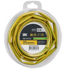 Трубка термоусадочная ТТУ нг-LS 4/2 жел-зел. (2м/упак) IEK  UDR12-004-002-002-K52-T  IEK