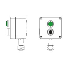 Взрывозащищенный пост управления из алюминия CPE-A-12-(1xP1B(11)-1xLG(250))-1xKAEPM2MHK-20(C)1Ex d e IIC Т5 Gb / Ex tb IIIC T95°CDb IP66  2201.121.22