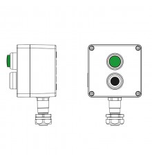 Взрывозащищенный пост управления из алюминия CPE-A-12-(1xP1B(11)-1xLG(250))-1xKAEPM2MHK-20(C)1Ex d e IIC Т5 Gb / Ex tb IIIC T95°CDb IP66  2201.121.22