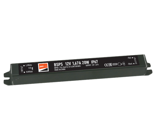 Драйвер для ленты BSPS 12V1,67A=20W IP67 3 г.гар.  .3329242A  Jazzway