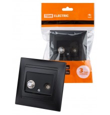 Розетка TV ("мама") + SAT (F-разъем) 0-2400МГц графит "Лама"  SQ1815-0620  TDM