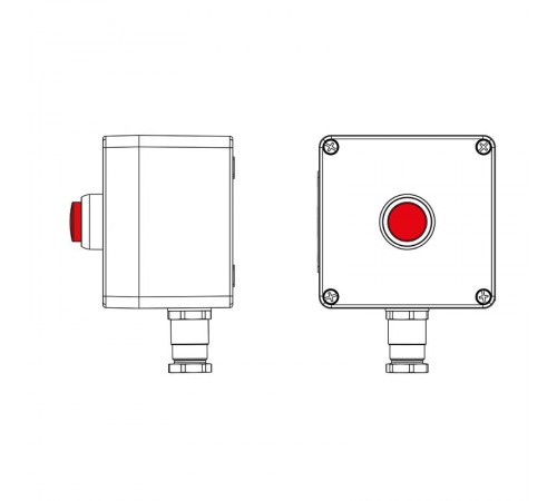 Взрывозащищенный пост управления из полиэстера CPE-P-03-(1xLR(250))-1xKH2MHK(C)1Ex d e IIC Т5 Gb / Ex tb IIIC T95°C Db IP66/КЗ  2231.031.22.1217  DK