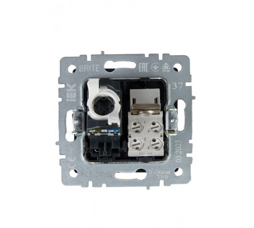 BRITE Розетка двойная RJ11+RJ45 кат.5E РК/Т12-БрШ шампань  BR-KT20-O-1-K37  IEK