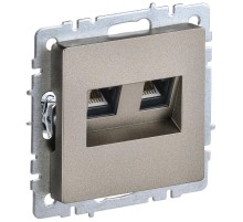 BRITE Розетка двойная RJ11+RJ45 кат.5E РК/Т12-БрШ шампань  BR-KT20-O-1-K37  IEK