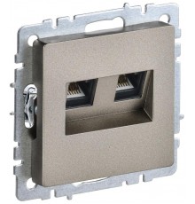 BRITE Розетка двойная RJ11+RJ45 кат.5E РК/Т12-БрШ шампань  BR-KT20-O-1-K37  IEK