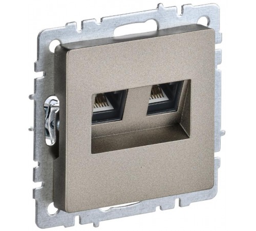 BRITE Розетка двойная RJ11+RJ45 кат.5E РК/Т12-БрШ шампань  BR-KT20-O-1-K37  IEK