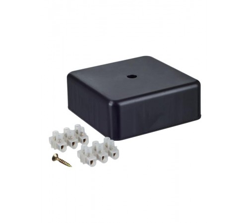 Коробка расп. КМ о/п 75х75х28мм (6 клемм 6мм2) черная   UKO10-075-075-028-K02  IEK