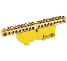 Шина PE "земля" на DIN-изоляторе ШНИ-8х12-18-Д-Ж  YNN10-812-18D-K05  IEK