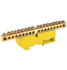 Шина PE "земля" на DIN-изоляторе ШНИ-8х12-18-Д-Ж  YNN10-812-18D-K05  IEK