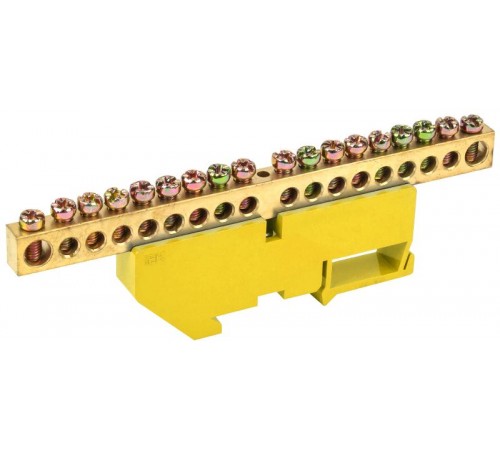 Шина PE "земля" на DIN-изоляторе ШНИ-8х12-18-Д-Ж  YNN10-812-18D-K05  IEK