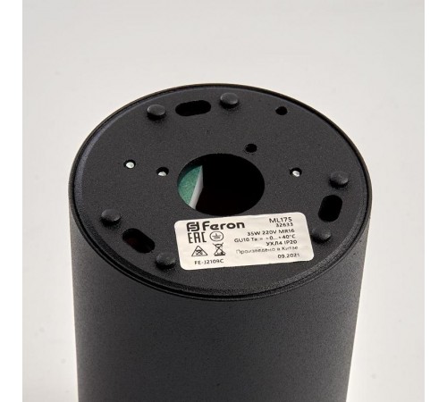 Светильник спот накладной под лампу ML175 MR16 35W, 220V, GU10, черный, золото  32633  FERON