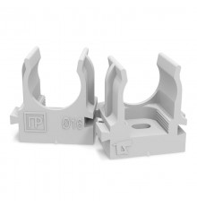 Крепеж-клипса для труб для монтажного пистолета серая в п/э д16 (100шт/1100шт уп/кор)  PR13.0119  Промрукав