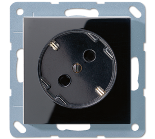 Штепсельная розетка SCHUKO 16A 250V~ ; угол наклона 45 °;чёрная  A520-45KISW  Jung