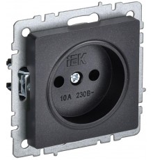 BRITE Розетка без заземления без шторок10А РС10-1-0-БрЧ черный  BR-R10-10-K02  IEK