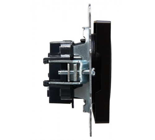 BRITE Розетка без заземления без шторок10А РС10-1-0-БрЧ черный  BR-R10-10-K02  IEK