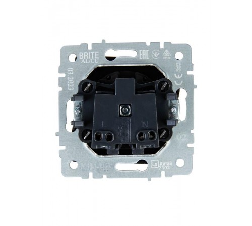 BRITE Розетка без заземления без шторок10А РС10-1-0-БрЧ черный  BR-R10-10-K02  IEK