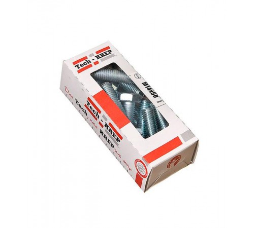 Болт DIN933 8.8 с шестигранной головкой оцинк. М14х50 (20 шт) - коробка с ок. Tech-K ( 1,58 кг)  126533  Tech-KREP