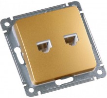 Розетка компьютерная скрытой установки, механизм, цвет золото  РСКК-440-07  HEGEL