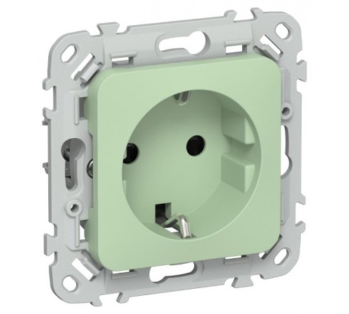 FLITE Розетка с заземлением со шторками 16А РСш11-0-ФлФ фисташковый  FI-R14-16-K93  IEK