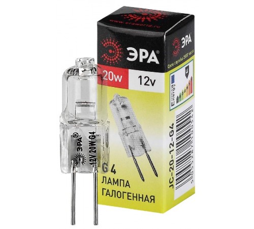 Лампа галогенная капсульная 20Вт 12В G4 JC  C0027369  ЭРА
